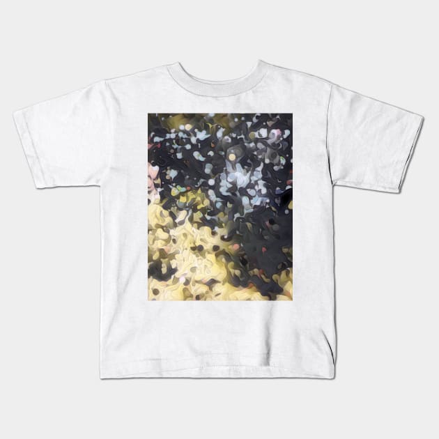 Black and Gold Pointillism Kids T-Shirt by Dturner29